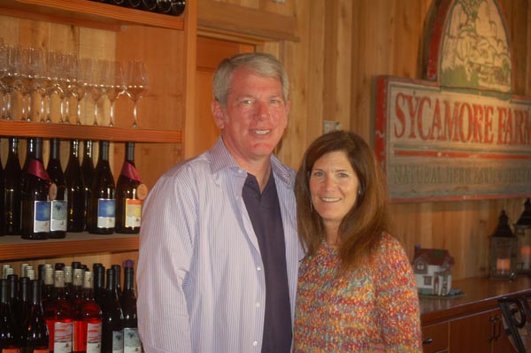 Steve and Jackie Gleason in their tasting room.