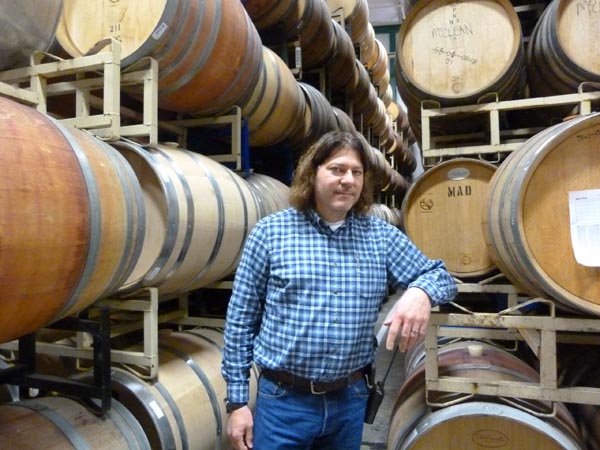 Winemaker Michael Barreto in the Le Vigne cellar.